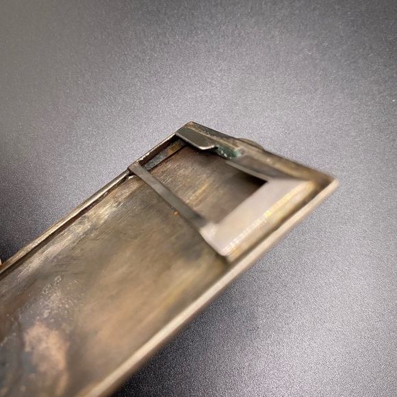 Antique Brass Pocket Photo Album Case Working Spring Hinge w/Leather Case - Picture 6 of 16